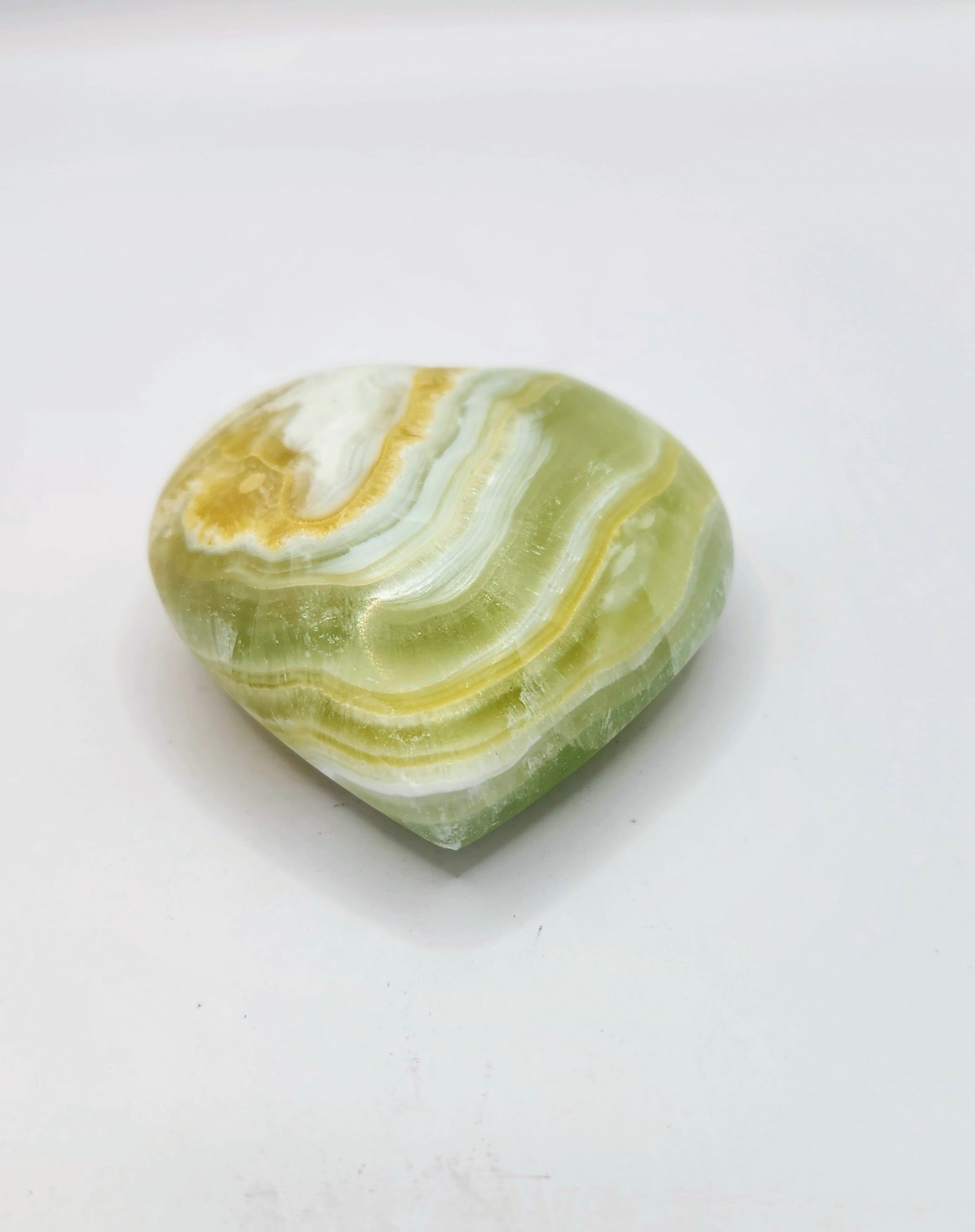 Kiwi Calcite Heart