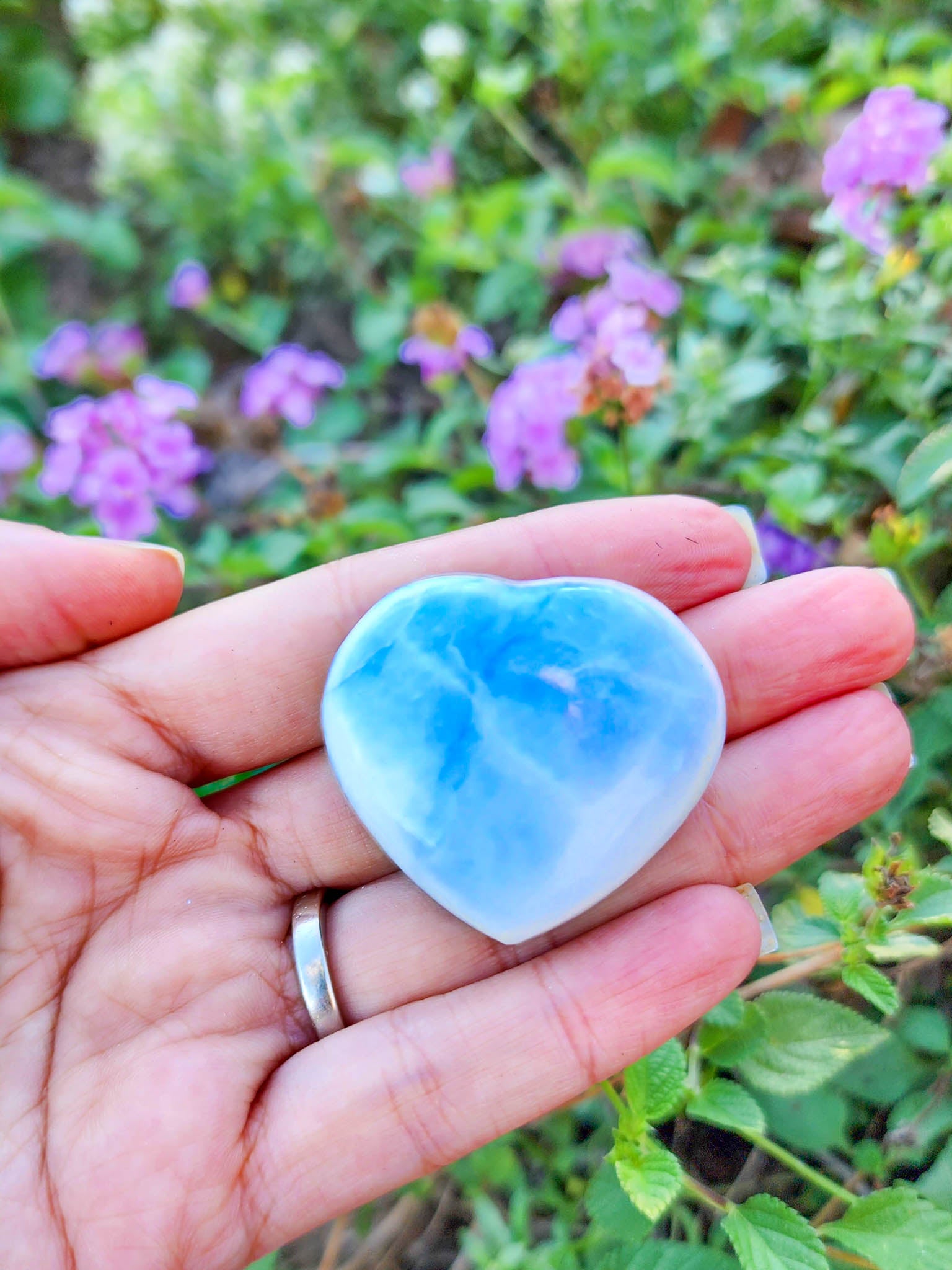 Owyhee Blue Opal Tumbled Heart