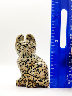 Dalmatian Jasper Crystal Cat Figurine
