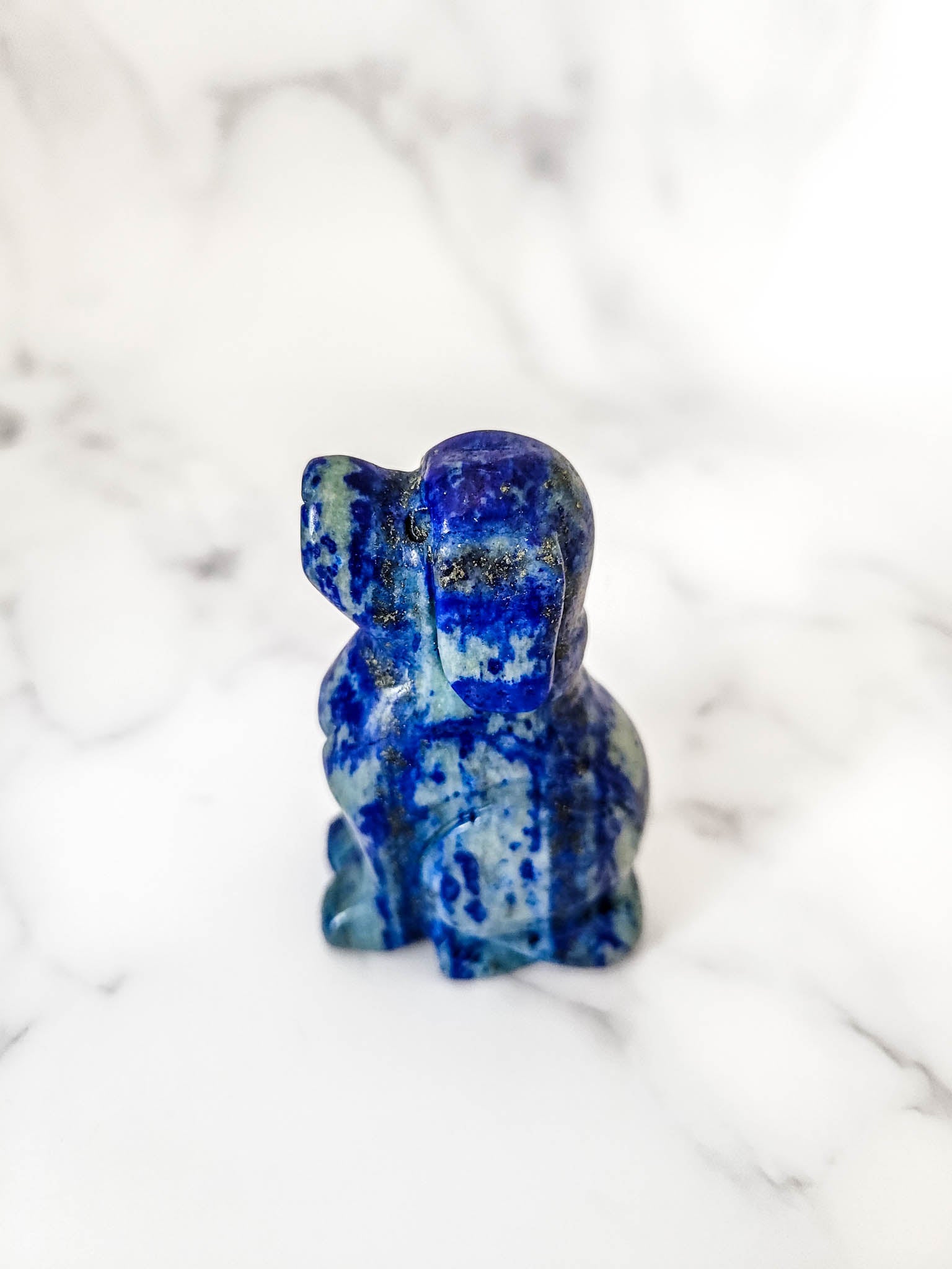 Lapis Lazuli Crystal Dog Figurine
