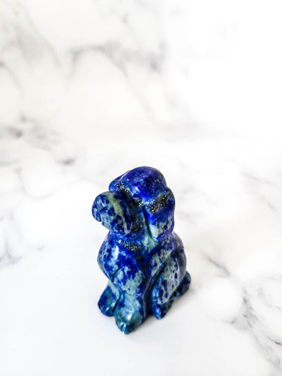 Lapis Lazuli Crystal Dog Figurine