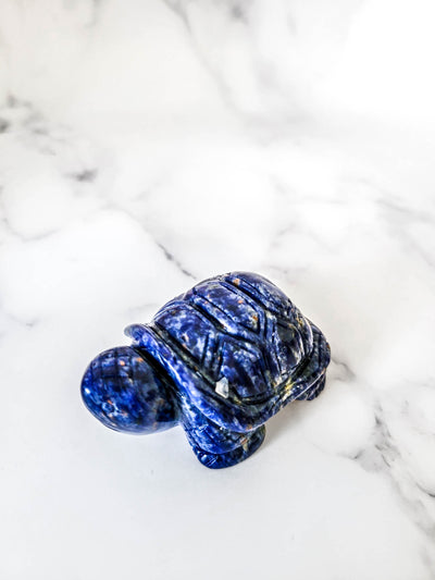 Lapis Lazuli Crystal Turtle Figurine