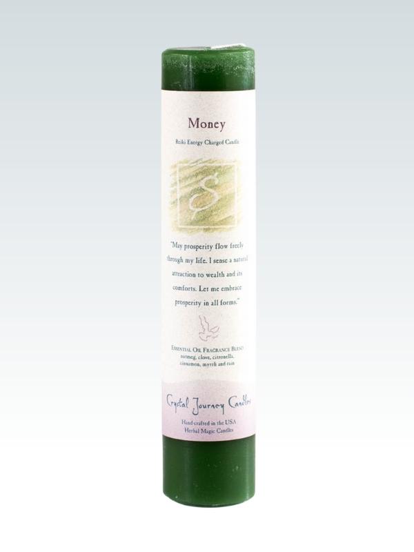 Reiki Charged Pillar Candle Money