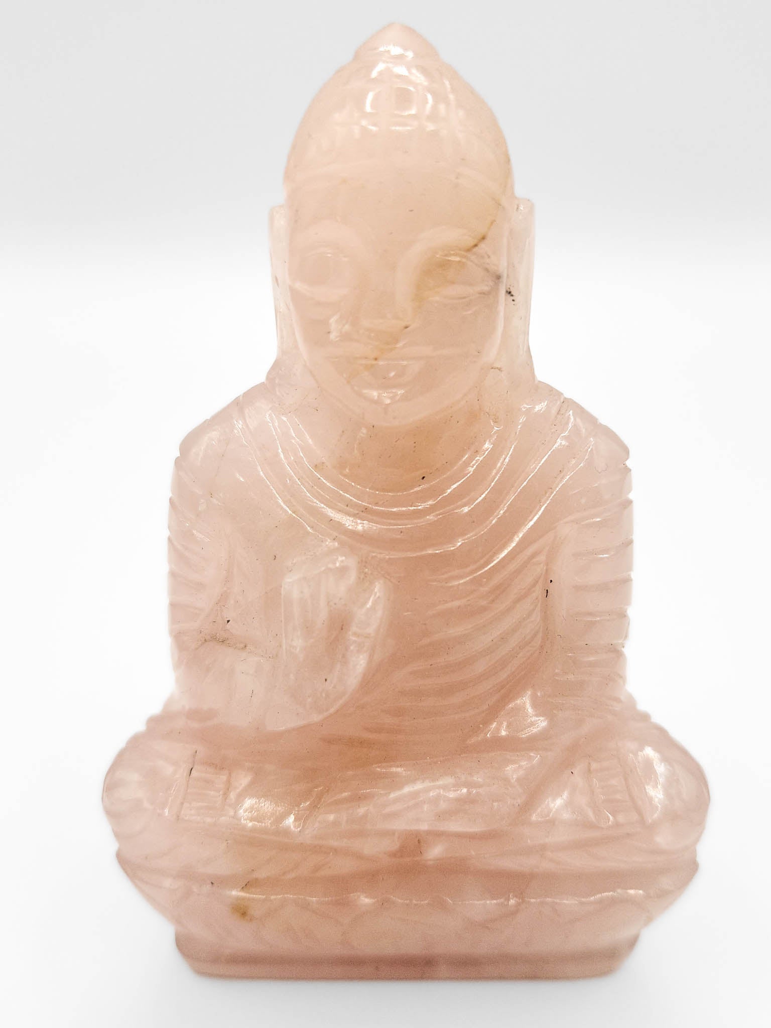 Rose Quartz Crystal Buddha