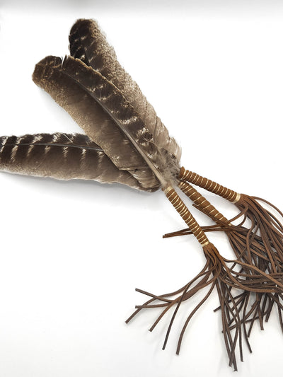 Leather Wrapped Smudging Feather