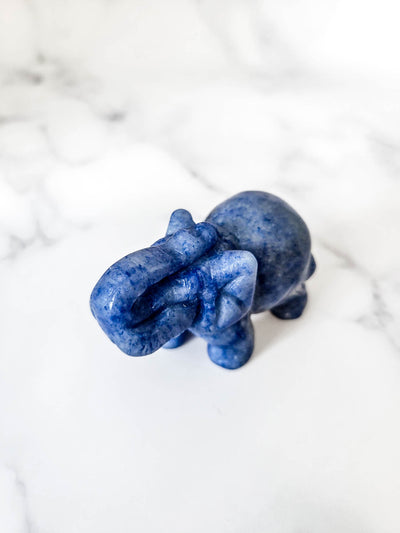 Sodalite Crystal Elephant Figurine