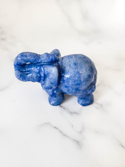 Sodalite Crystal Elephant Figurine