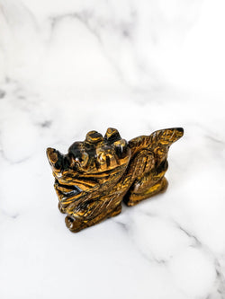 Tiger Eye Crystal Dragon Figurine