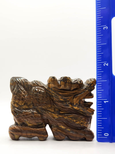 Tiger Eye Crystal Dragon Figurine
