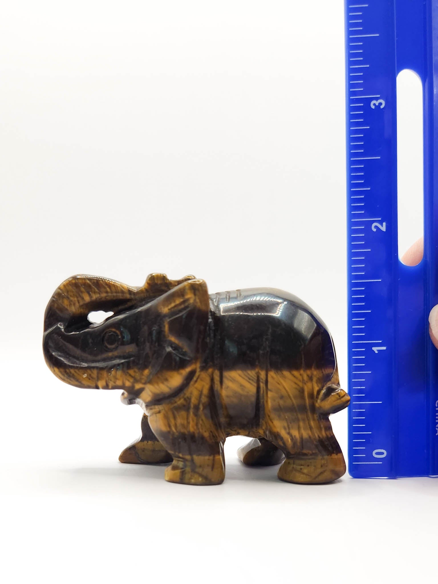 Tiger Eye Crystal Elephant Figurine