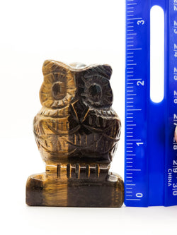 Tiger Eye Crystal Owl Figurine