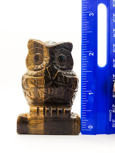 Tiger Eye Crystal Owl Figurine