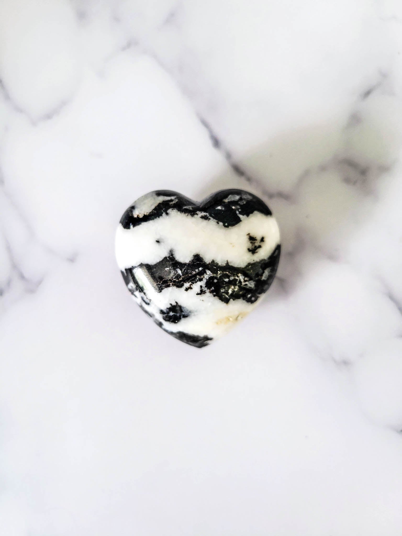 Zebra Calcite Puffy Heart