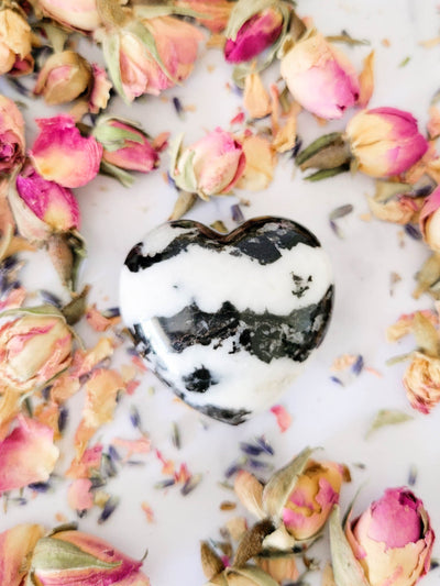 Zebra Calcite Puffy Heart