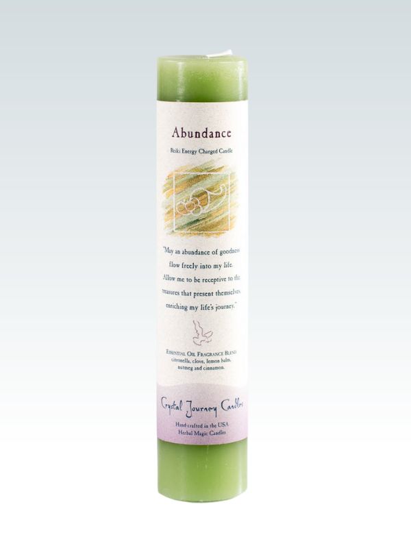 Reiki Charged Pillar Candle Abundance
